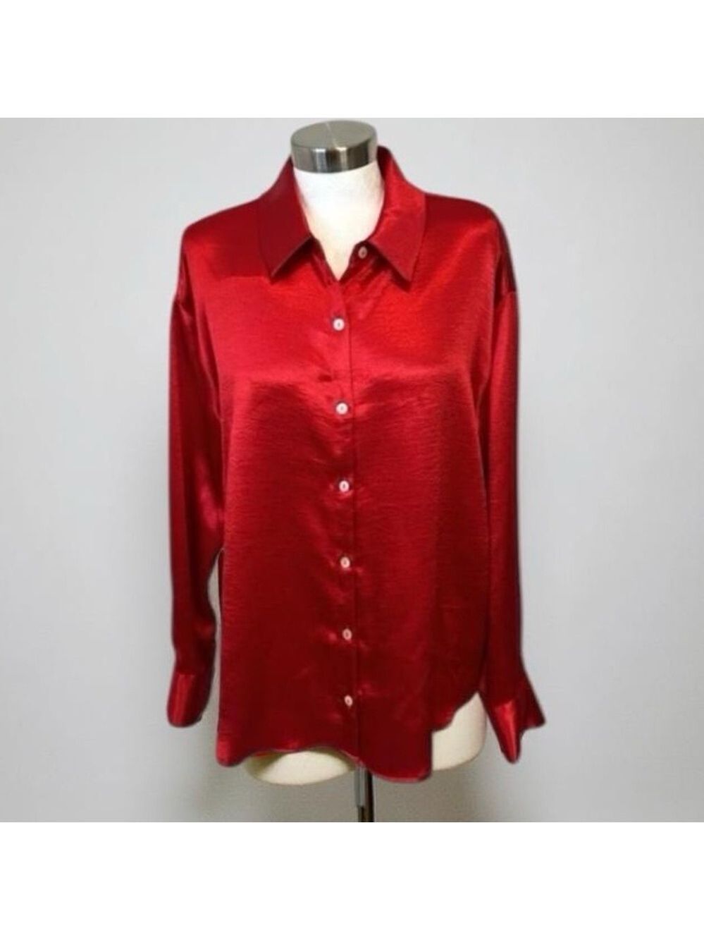 NWT EVERY Red Long Sleeve Blouse